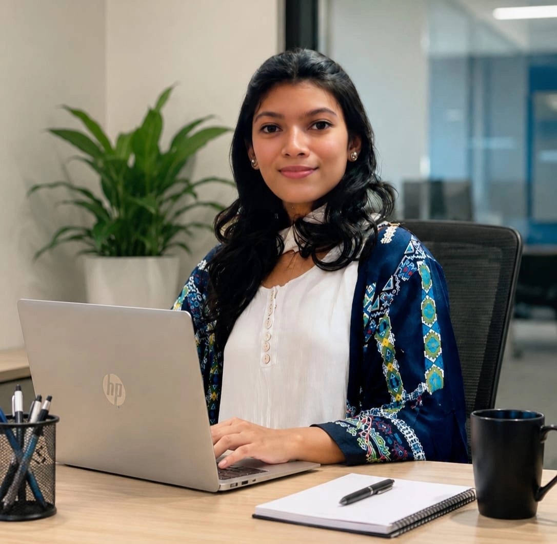 digital marketing analyst working on laptop